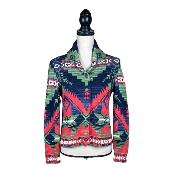 Denim & Supply Ralph Lauren Southwestern Aztec Print Cardigan Sweater - Picture 2 of 3